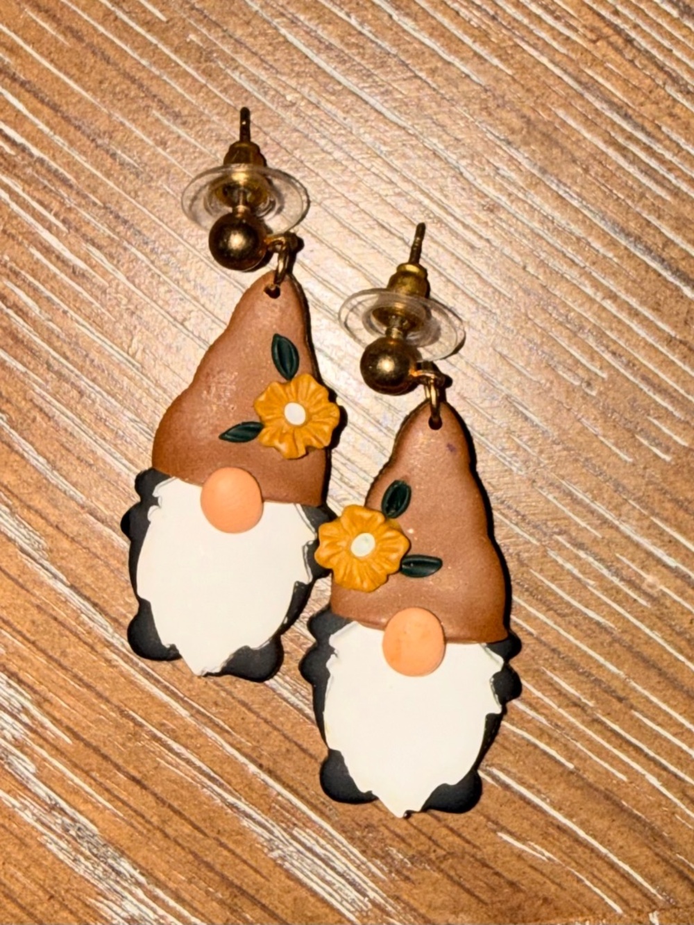 Clay Gnome Dangle Earrings Handmade Cottagecore Spring